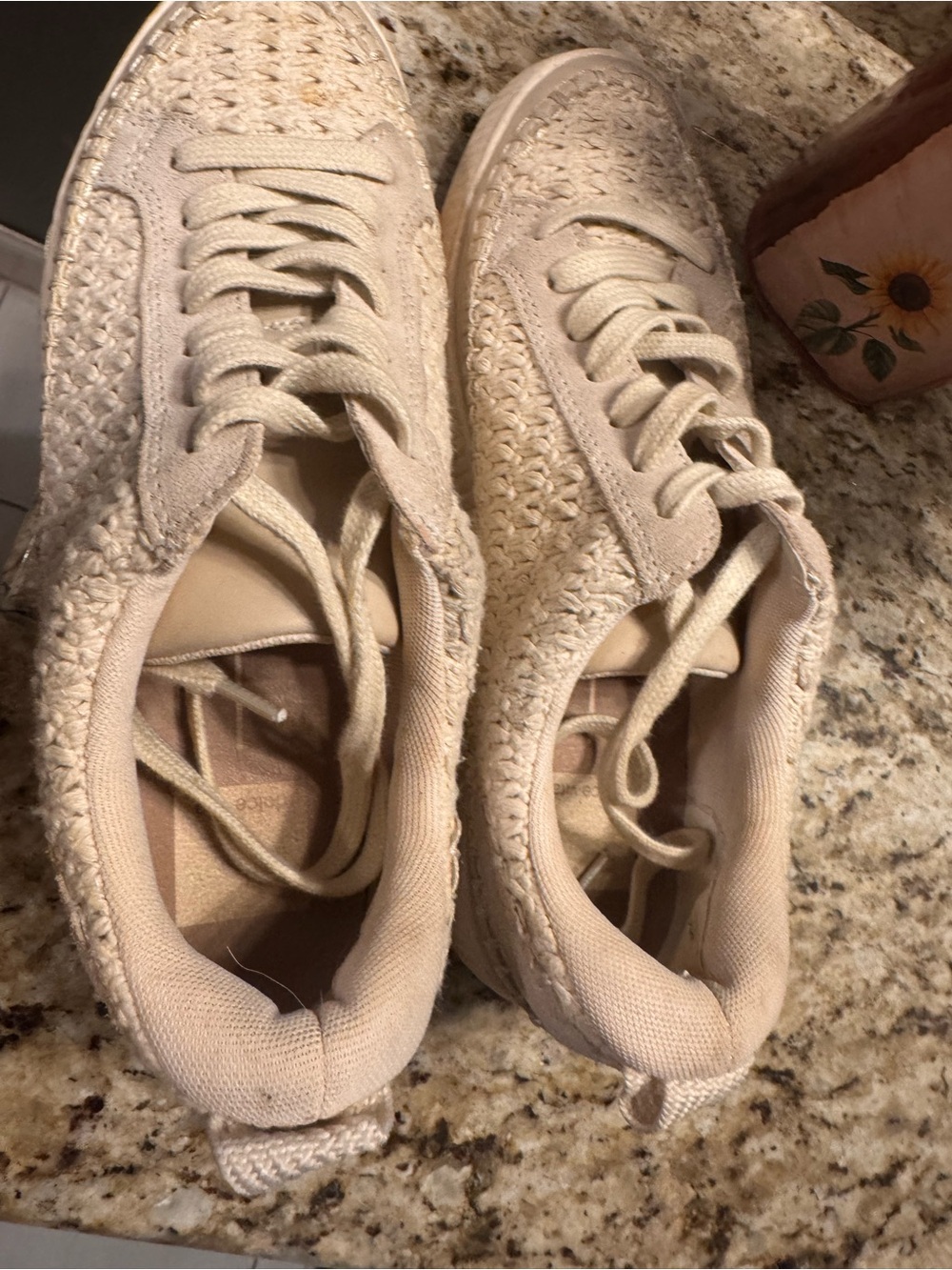 Dolce Vita Cream Woven Platform Sneakers